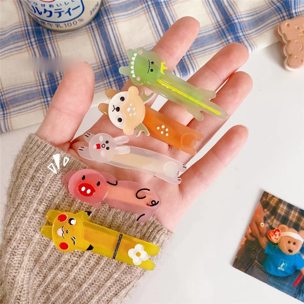 

1 Piece Korean Girly Cute Small Animal Barrettes Female Online Influencer Simple Pig Side Clip Bang Clip Side Hair Accessories