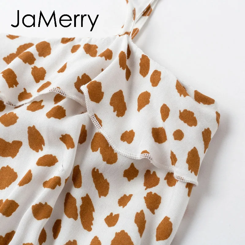 JaMerry женские Комбинезоны на бретельках со шнуровкой Boho Леопардовый принт женский