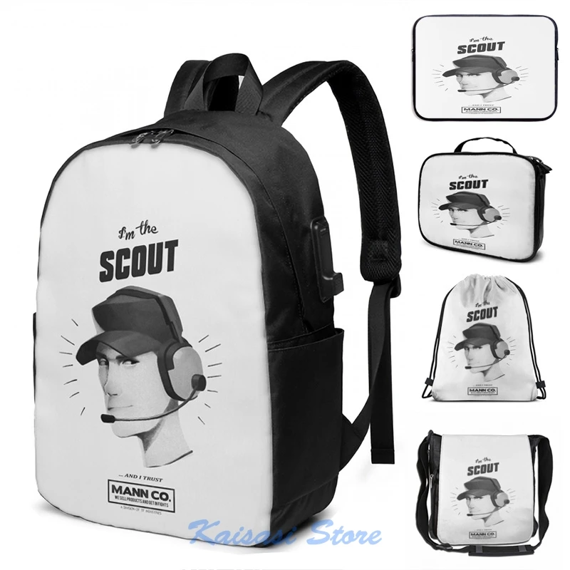 Забавный рюкзак с графическим принтом Я разведчик Команда Крепость 2 USB зарядкой