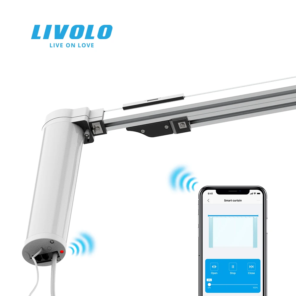 

LIVOLO, Wi-Fi, умный занавес мотор, Google Home, Alexa, Беспроводной Управление, прямые и формирующая листы для кровли 4 м трек с соединением внакрой, LIVOLO пр...