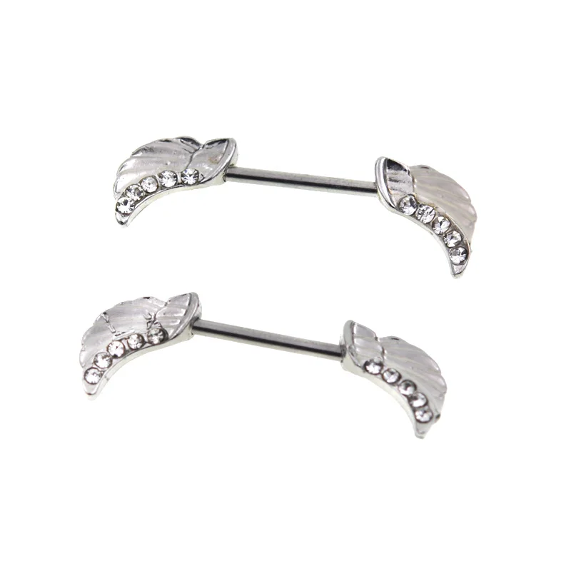 2 шт. пирсинг для сосков с крыльями ангела Mamilo сексуальное женское кольцо перьями