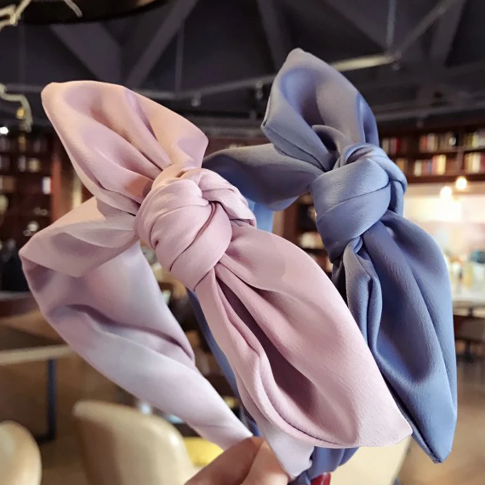 Модный женский ободок в горошек из искусственной ткани с большим бантом и