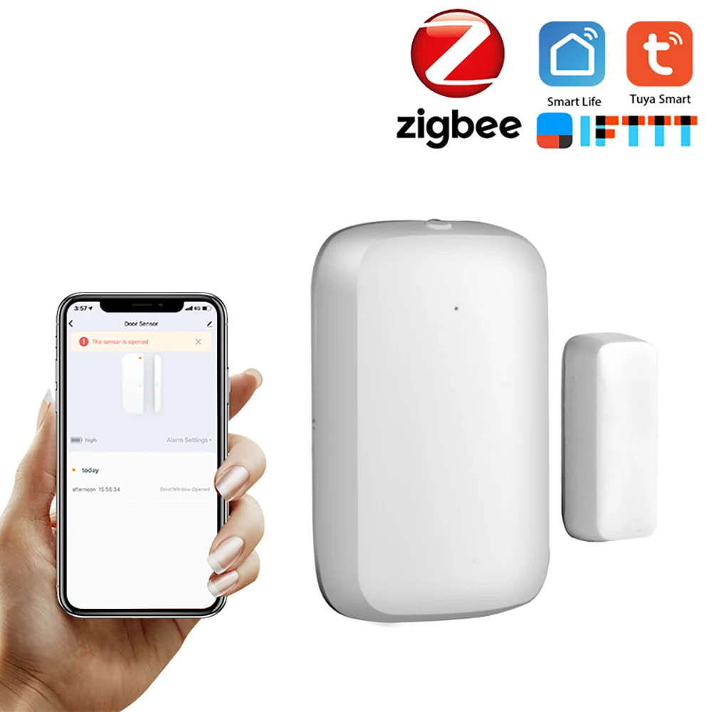 ZigBee датчик двери Tuya APP управление дверное окно открытие безопасности магнитный
