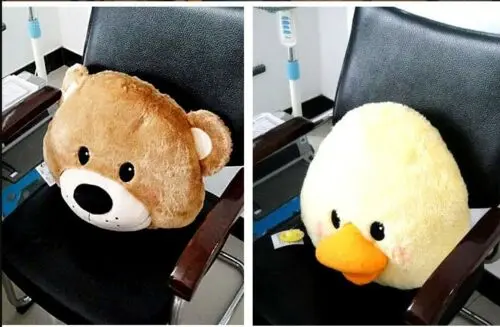 Супер голова милого медвежонка с принтом &quotБольшая Желтая Утка подушка