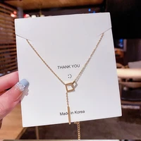 gold titanium steel necklace female luxury temperament clavicle chain 2021 new fashion pendant women necklace jewelry gift