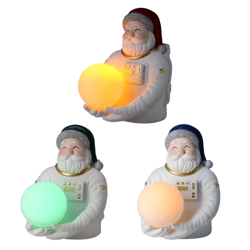 

Astronaut Holding Moon Ornaments Desktop Ornaments Cute Santa Spaceman Statues