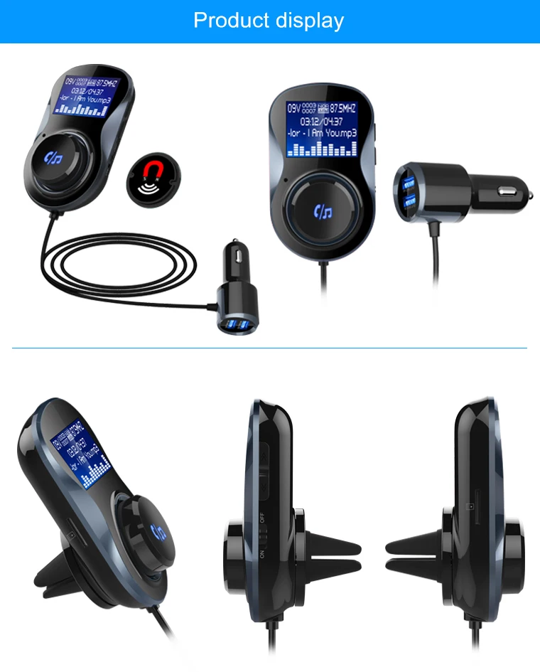 Bluetooth FM передатчик аудио автомобильный комплект FM модулятор радио адаптер Автомобильный mp3 плеер Поддержка TF карта u-диск двойной USB