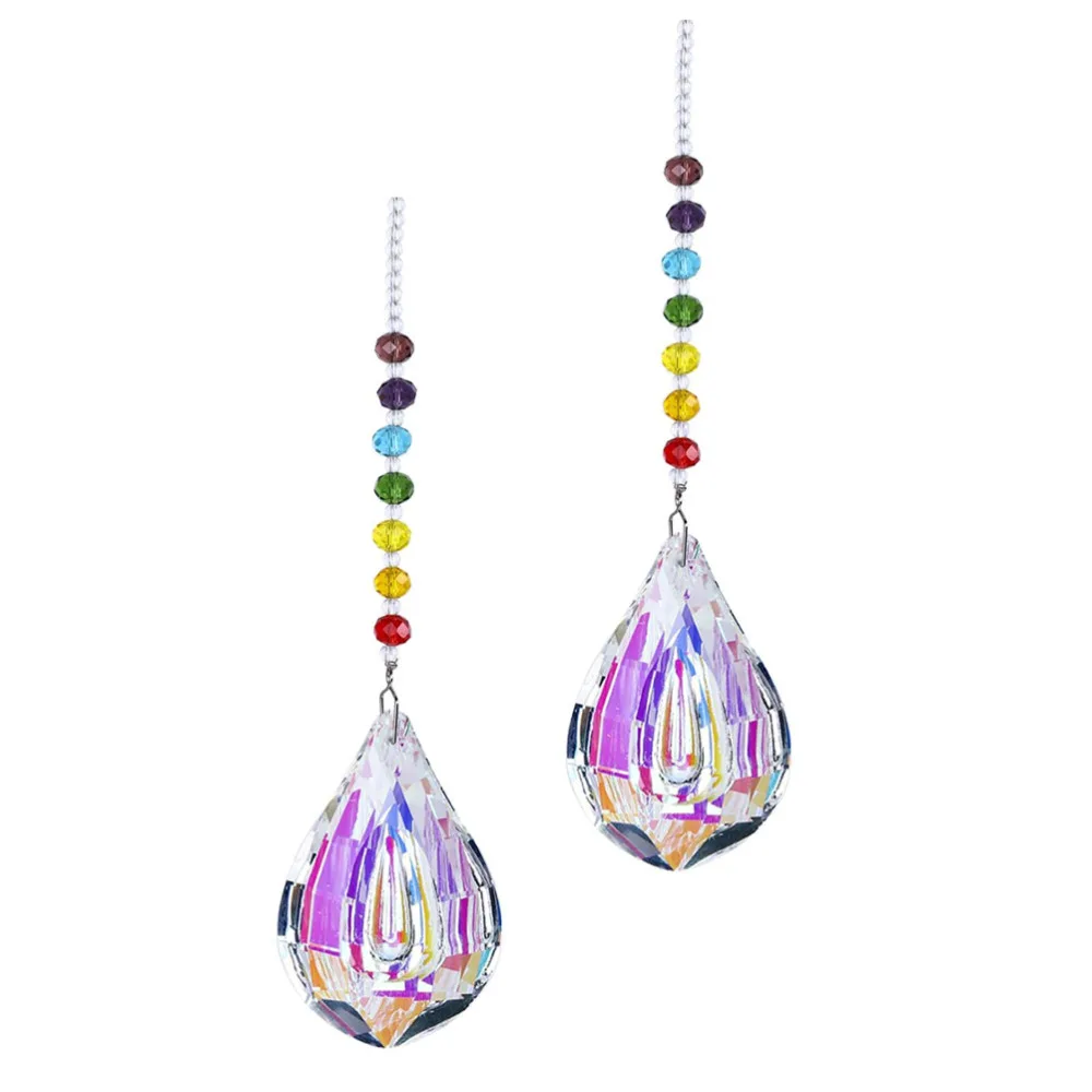 

2Pcs Decorative Crystal Pendant Delicate Novel Pendant Indoor Hanging Decor