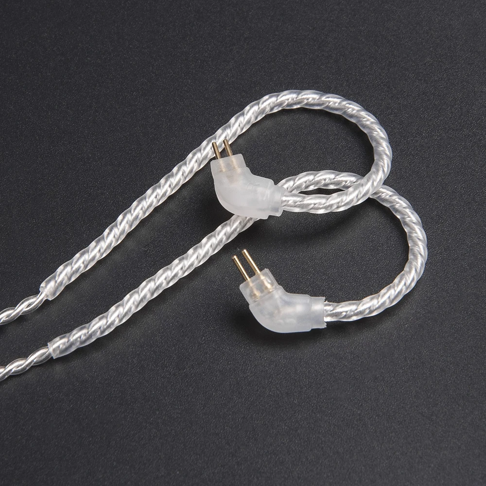 Высококачественный посеребренный кабель для наушников TRN V10 V20 3 5 мм 0 75 78 MMCX