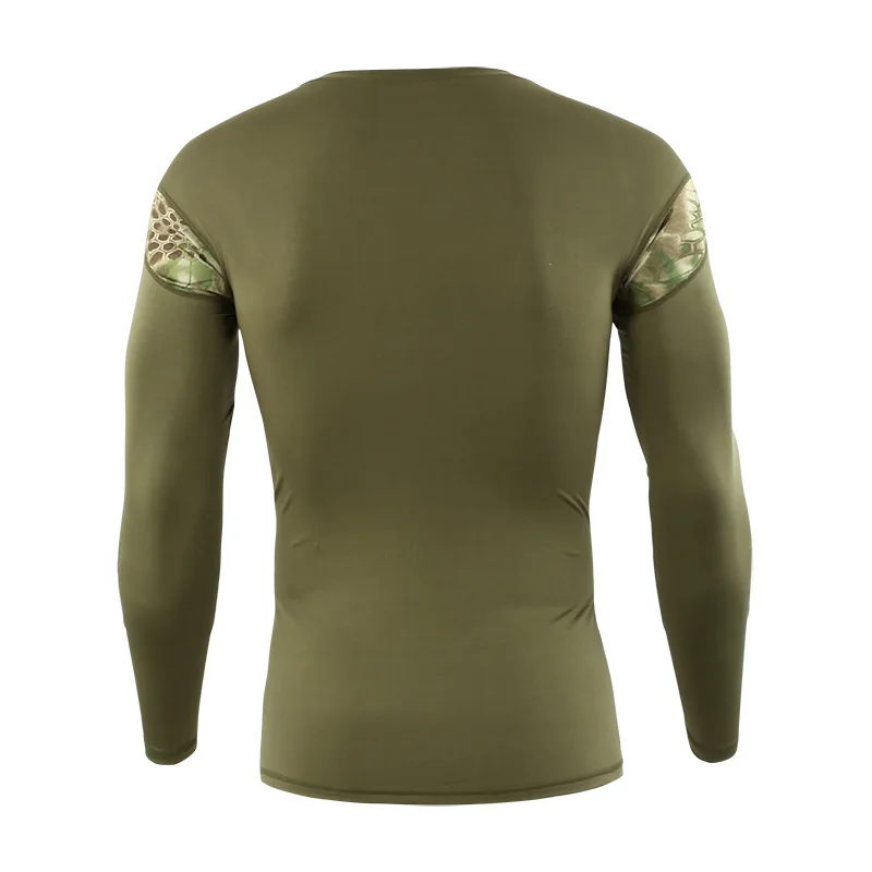 High-quality Tactical Long-sleeved Camouflage Python Bomb Quick-drying Breathable Outdoor Sports Cycling Bottoming Shirt