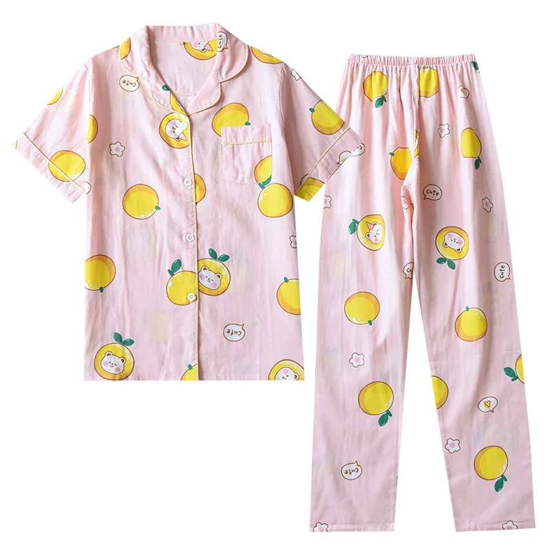 New   Summer Pajamas Set Women Cotton Suits with Shorts Short Sleeves Cute  Women Pajamas   Lounge Wear  Womens Two Piece Sets