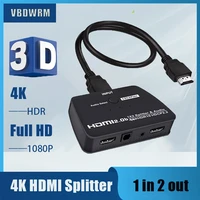 uhd hdmi splitter 1x2 with audio digital extractor hdr 4k hdmi splitter 1 in 2 out 1080p 4k 30hz 60hz for dual hdmi 2 0 splitter