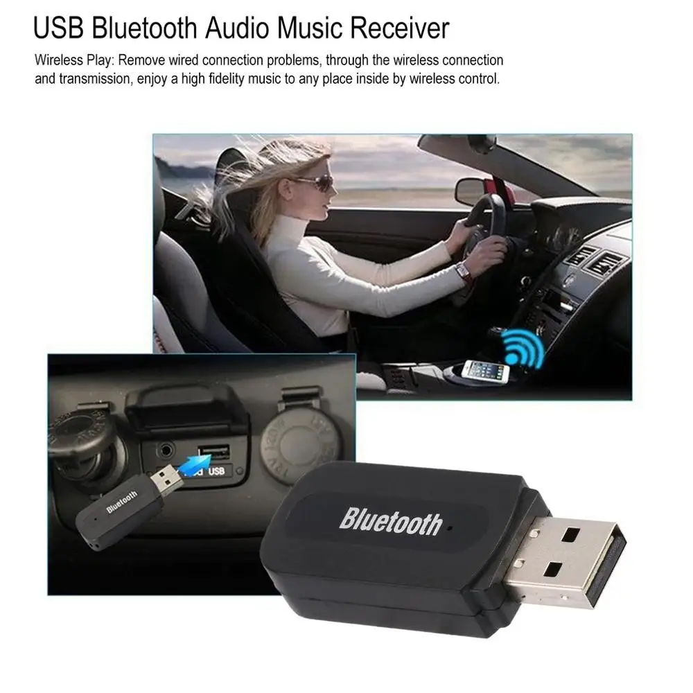 

USB Wireless Music Stereo Receiver Adapter AMP Dongle Audio Home Speaker 3.5mm Jack Receiver Connect