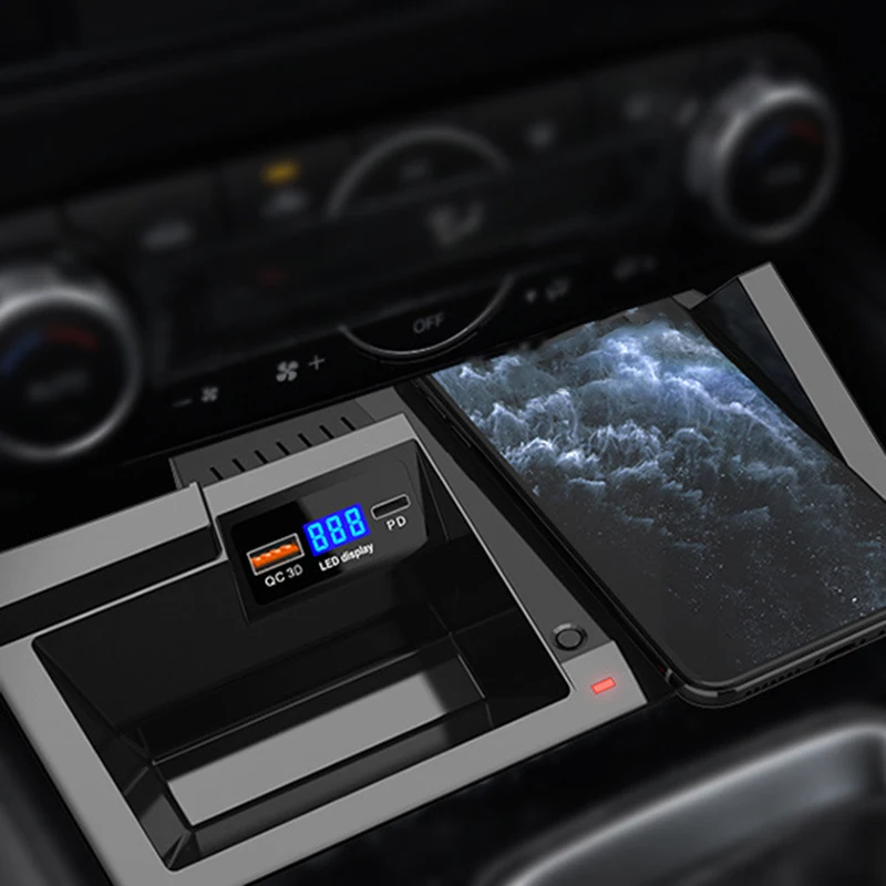Автомобильное беспроводное зарядное устройство QC3.0 Quickcharge USB Type-C Plug &amp Play