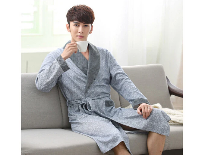 2021 Новое поступление модная ткань 100% хлопок мужские Спальные халаты бесплатная