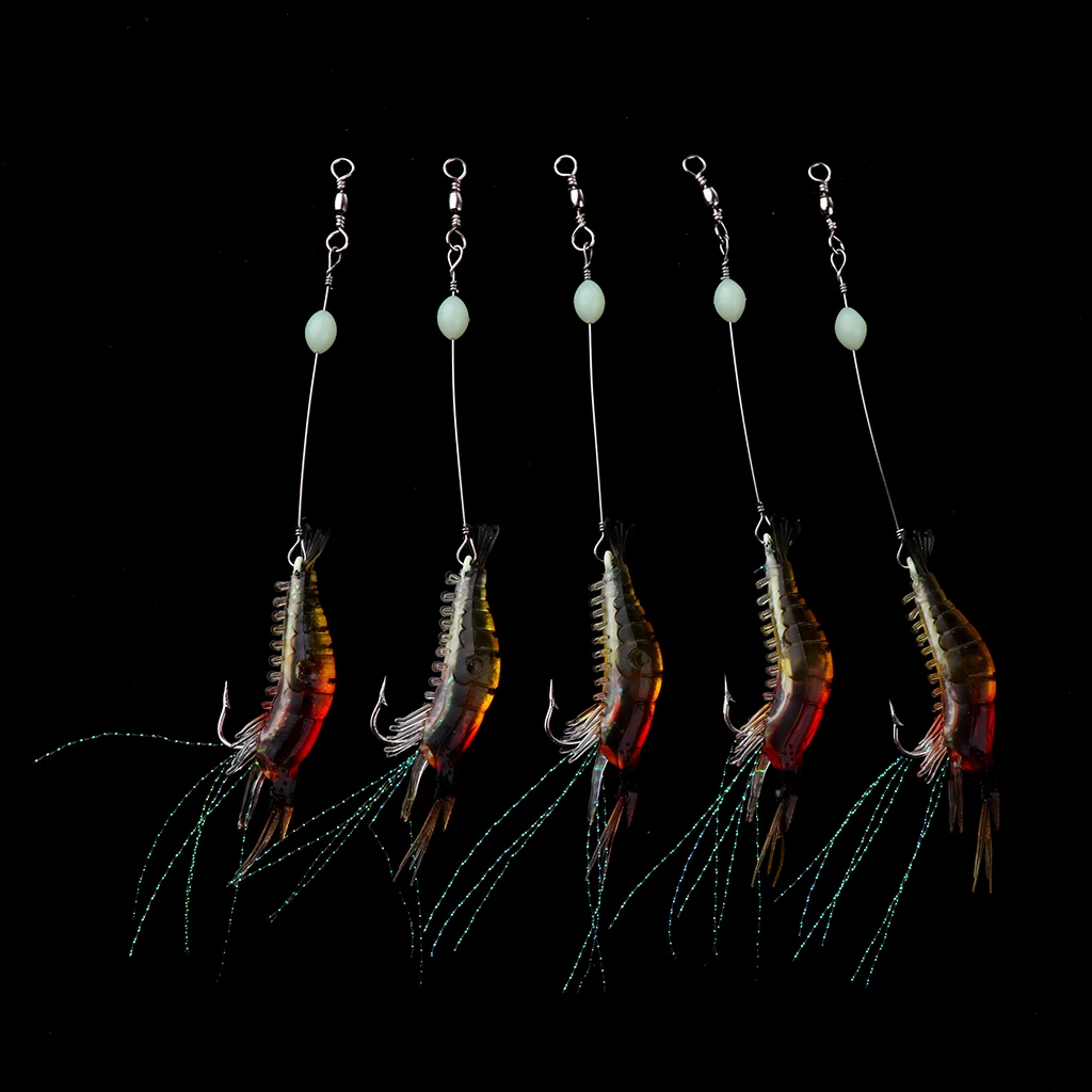 

5 шт. пластиковая креветка рыболовные приманки, крючок рыболовная приманка крючок пресноводная рыба для любителей рыбалки