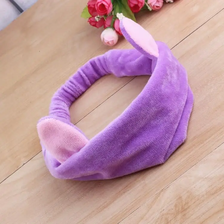

Wash Face Hair Holder Hairbands Soft Warm Coral Fleece Bow Animal Ears Headband for Women Girls Turban Fashion Hair Accessories