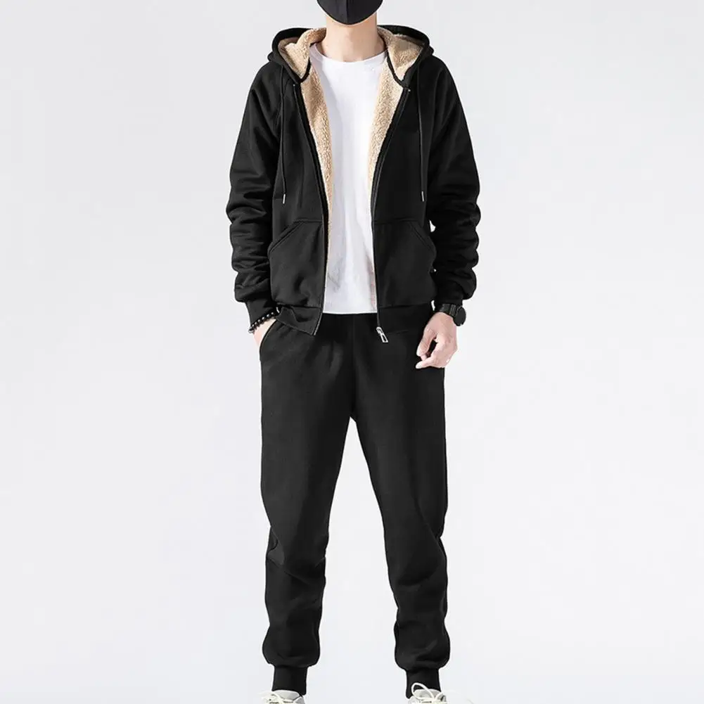 Hoodie Suit Thermal Men Tracksuits Cardigan Plush Terrific Leisure Tight Ankle Winter спортивный костюм мужск | Мужская