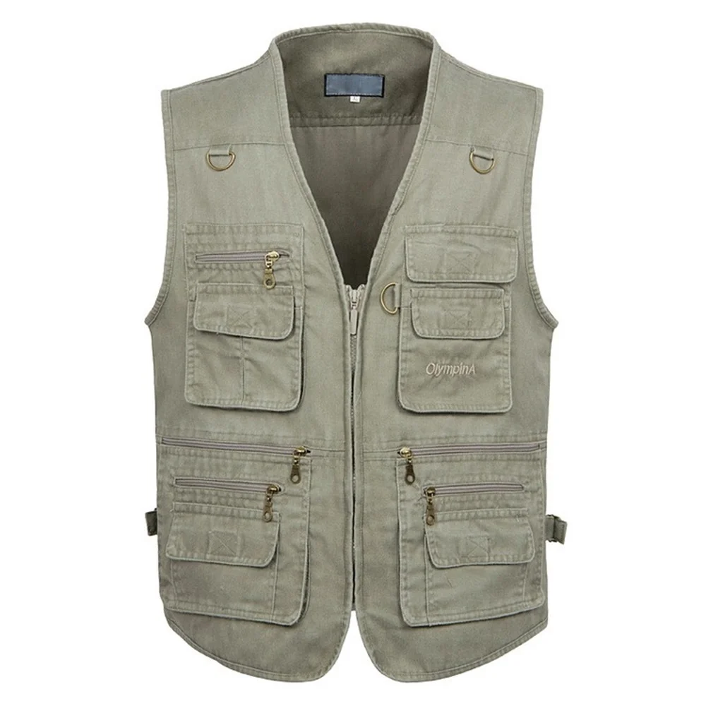 

With Many 16 Pockets Men Multi Pocket Photograph Waistcoat 8XL 9XL 10XL New Male Casual Summer Big Size Cotton Sleeveless Vest