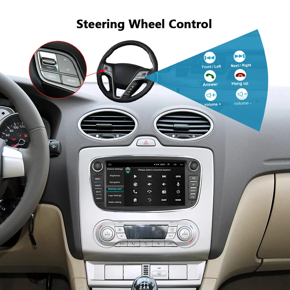 Автомагнитола Podofo MP5 плеер 2 Din с 7 &quotGPS Wi Fi Bluetooth для Ford/Focus/S Max/Mondeo 9/GalaxyC
