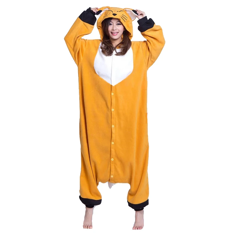 кигуруми для взрослых Комбинезон с лисой мягкие женские пижамы животными