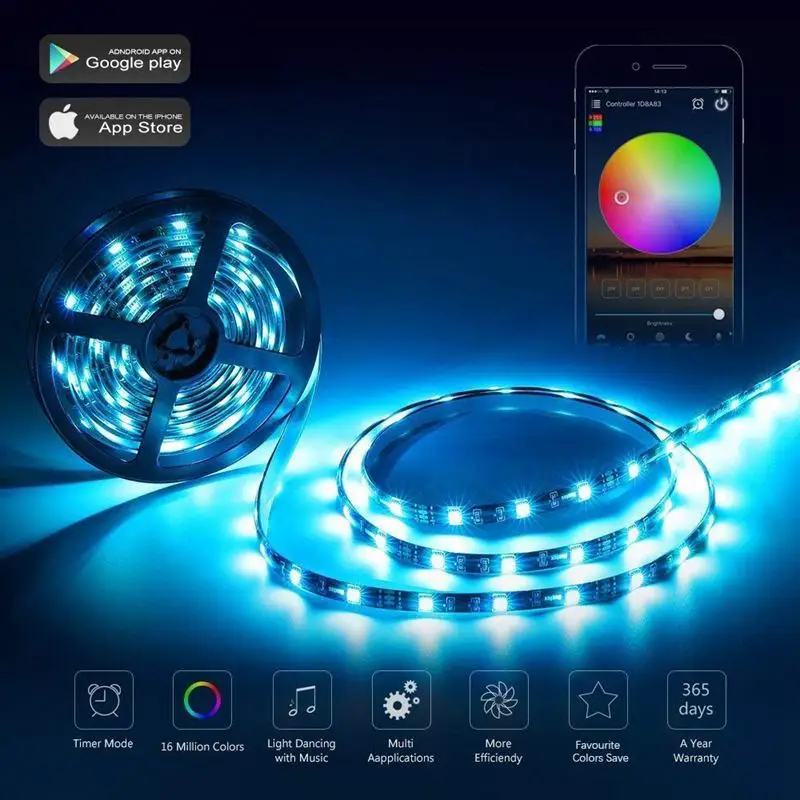 ABSF RGB WiFi контроллер LED полосы света работает с Alexa/Google Home Голосовое управление для