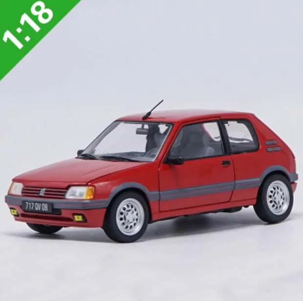 Модель автомобиля литая из красного сплава для взрослых 1:18 1991 GTI PEUGEOT 205 подарок на