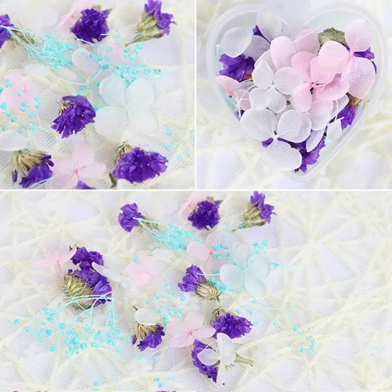 1 коробка эпоксидный наполнитель настоящие сухие цветы Смешанные 3D наклейки для