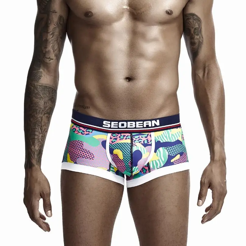 

3pcs/lot Men's boxer Underwear Comfortable and breathable Fashion Boxers print color fashion Shorts Home Loose Men boxer