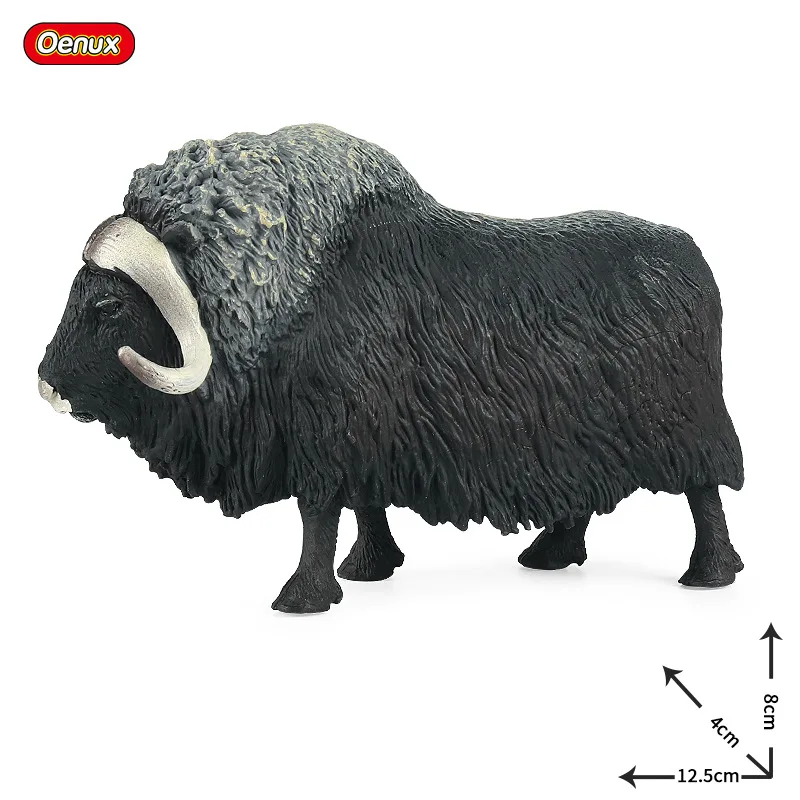 

12.5*4*8CM Children Solid Simulation Animal Model Ranch Cow Musk OX Arctic Musk Toy Ornaments