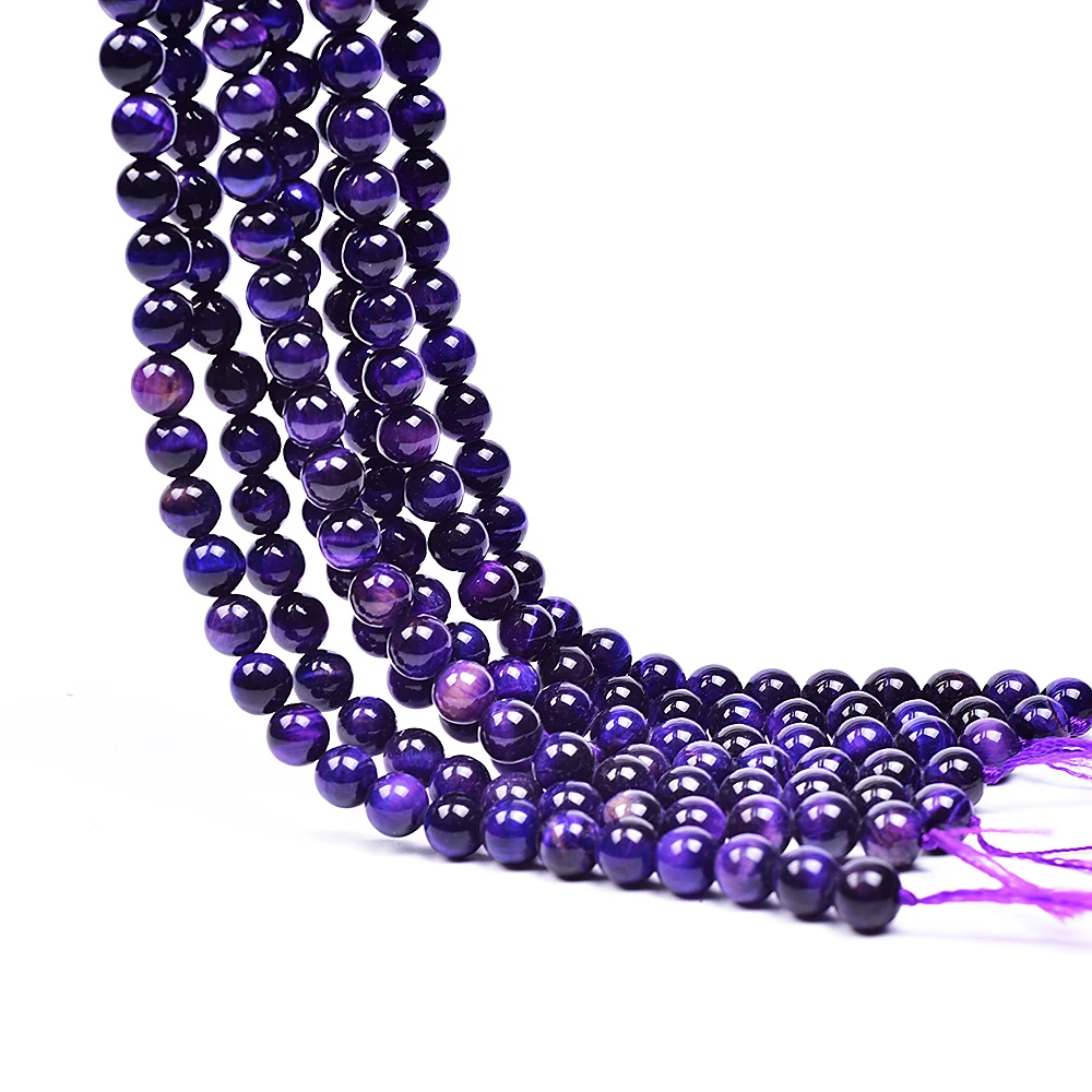 Asingeloo фиолетовый тигровый глаз бусы из драгоценных камней оптовые поставки для