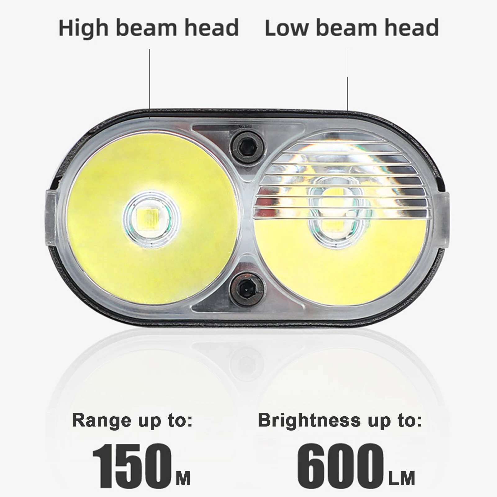 

1500mAh bicycle headlight USB rechargeable aluminum alloy bicycle headlight dual LED lamp beads night riding flash