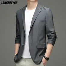 Veste de luxe décontractée pour hommes, haut de gamme, nouvelle marque de styliste, mode élégante, coupe cintrée, veste de Suite pour hommes, vêtements élégants, 2021  (1)