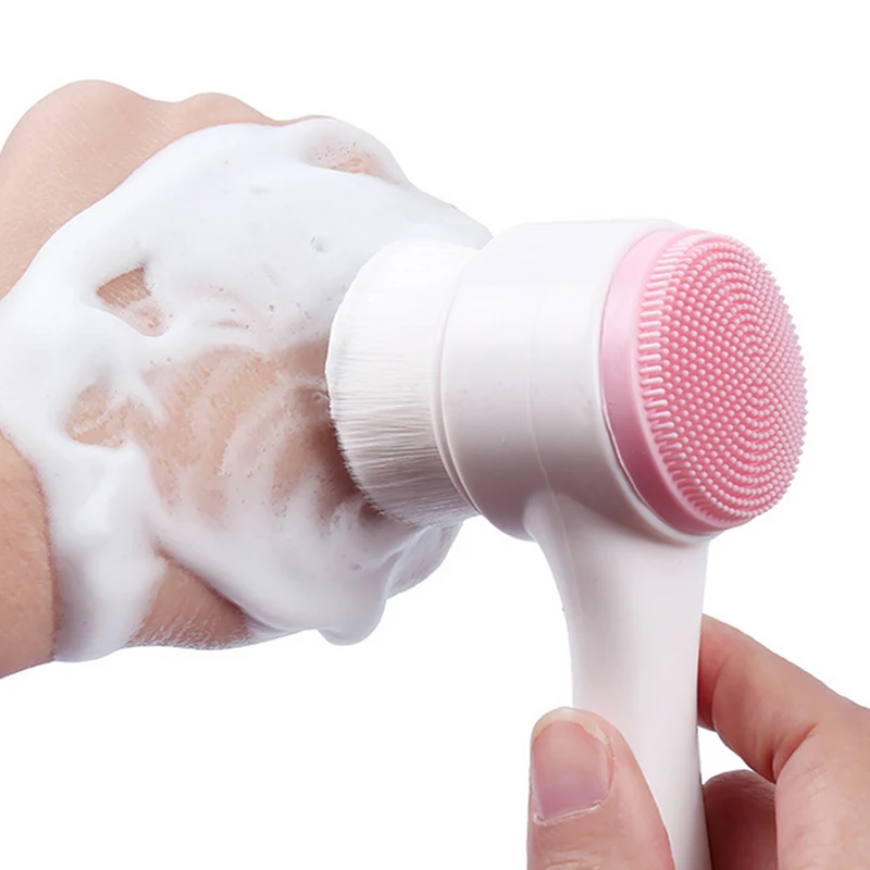 Новый двухсторонний силиконовый портативный отшелушиватель для лица с эффектом