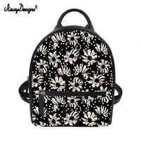 noisydesigns 2021 hot sales womens backpack vintage flower design casual lady travel shoulder bags small pu leather bolsa mujer
