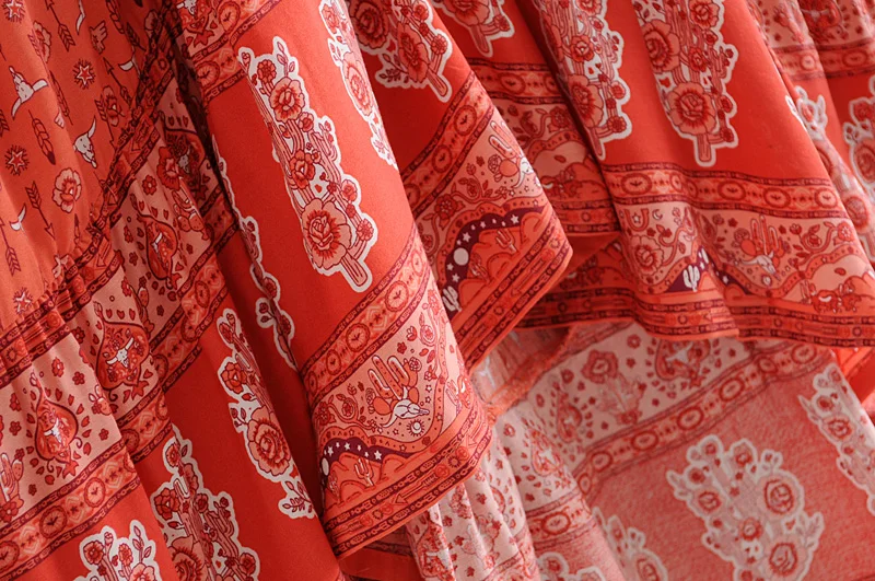 Everkaki Gypsy Floral Print Slip Dress Women Sashes Boho Adjustable Waist Off Shoulder Tassels Dresses Female Autumn New