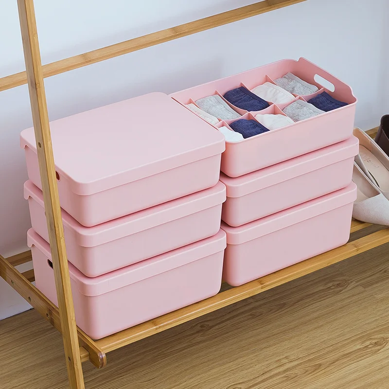 Plastic Storage Box Underwear Bra Sundries Bin Children Socks Sort Out Container Home Wardrobe Dustproof Bedroom Accessories | Дом и сад