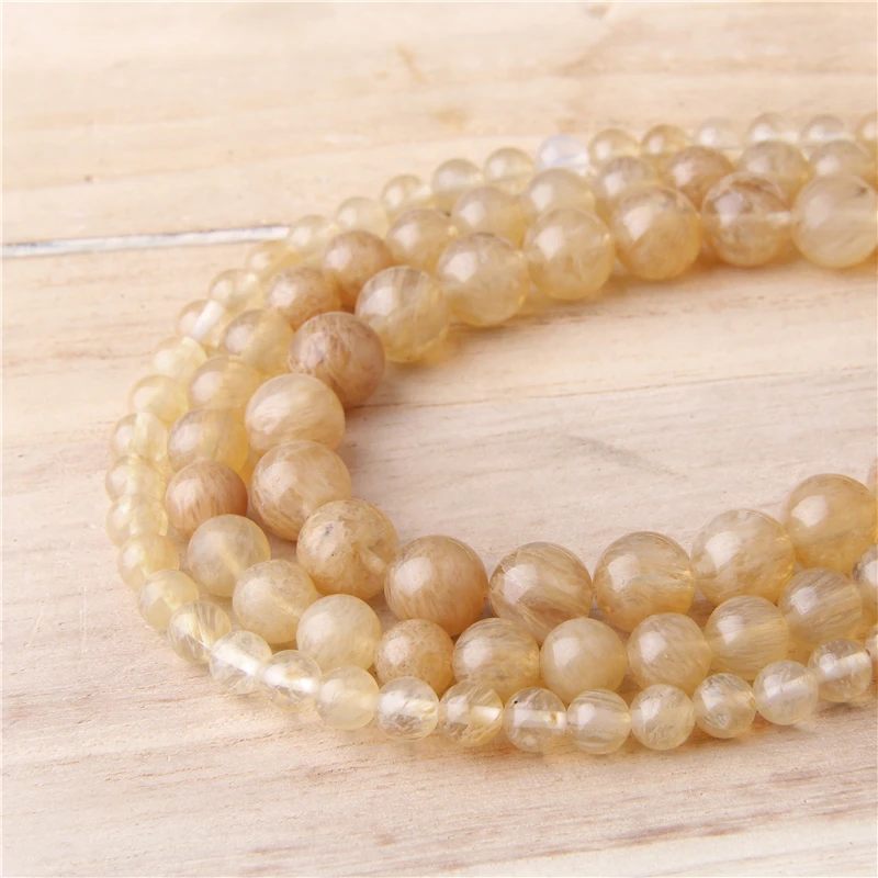 

Wholesale Natural Smoky Watermelon Tourmaline Beads Yellow Round Frosted Loose Beads for Jewelry Making DIY Necklace 15" Strand