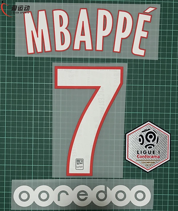 2019 2020 MBAPPE #7 набор с номером домашнего имени + пластырь чемпиона Лиги 1