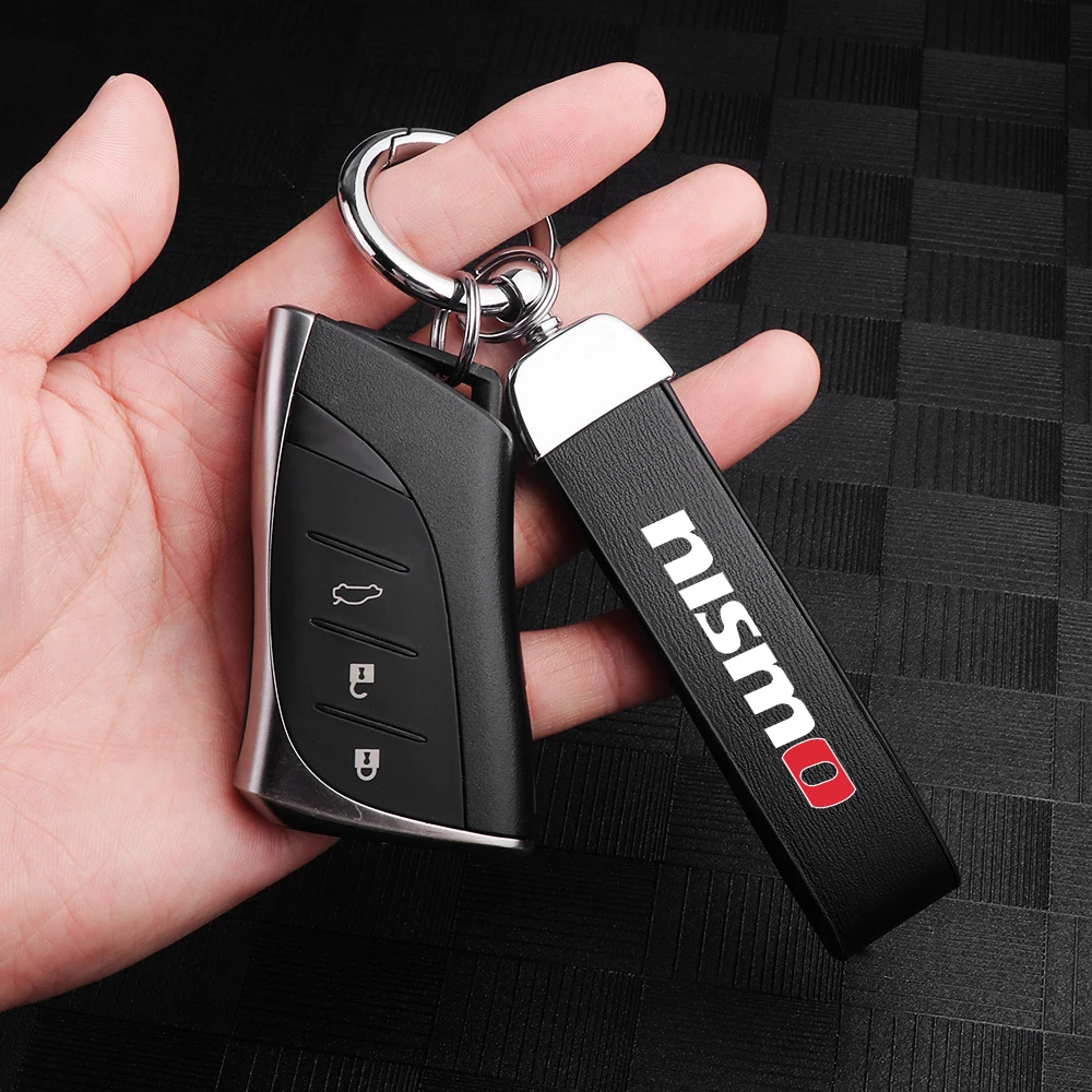 

Luxury Leather Nismo Logo Car Keychain Key Rings Key Chain Auto Accessories For Nissan Qashqai j11 j10 X Trail t32 Juke Tiida