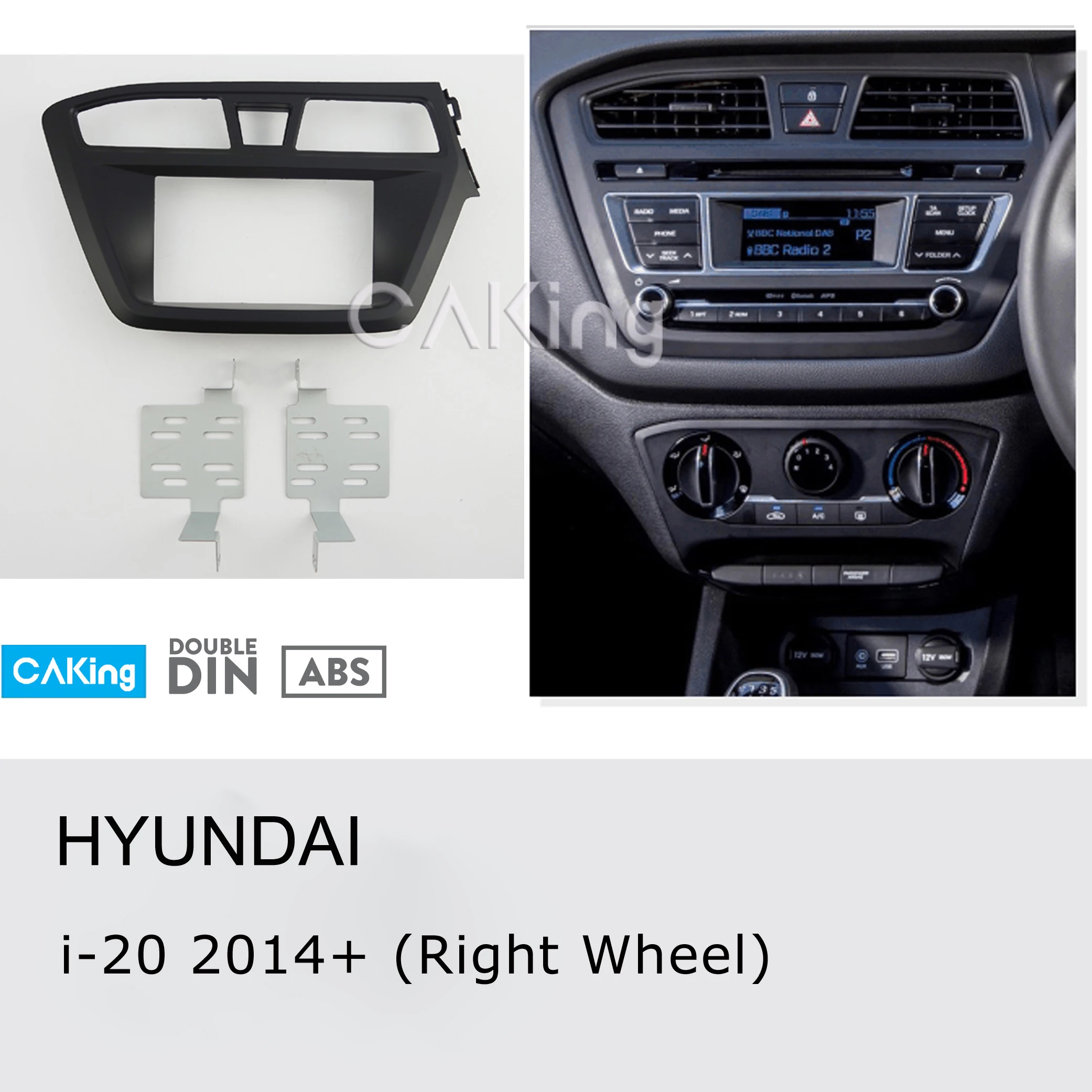 Двойная Din Автомобильная радиопанель Fascia Для 2014 + HYUNDAI i-20 i20 (правое колесо) Dash Kit Facia