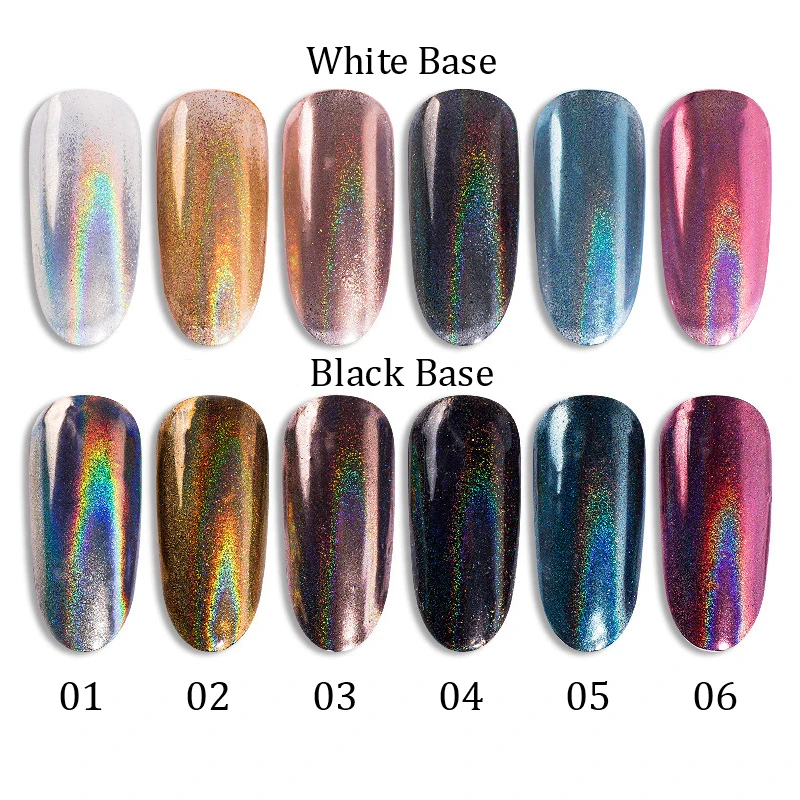 Голографическая пудра для ногтей лазерные серебряные блестки градиентная