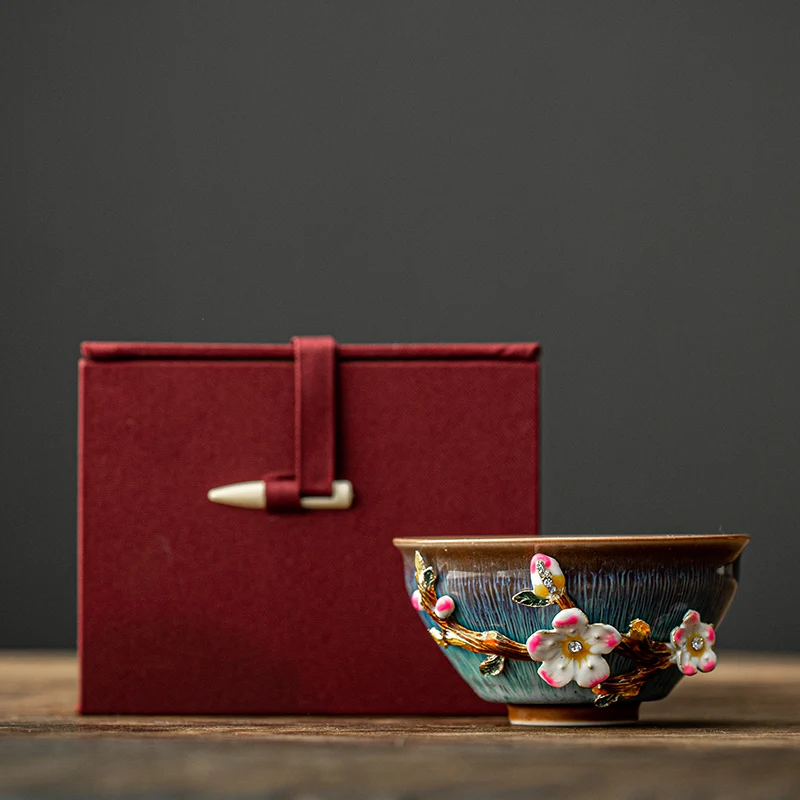 Эмалированная чайная чашка Цзиндэчжэнь фарфоровая для дегустации чая домашняя