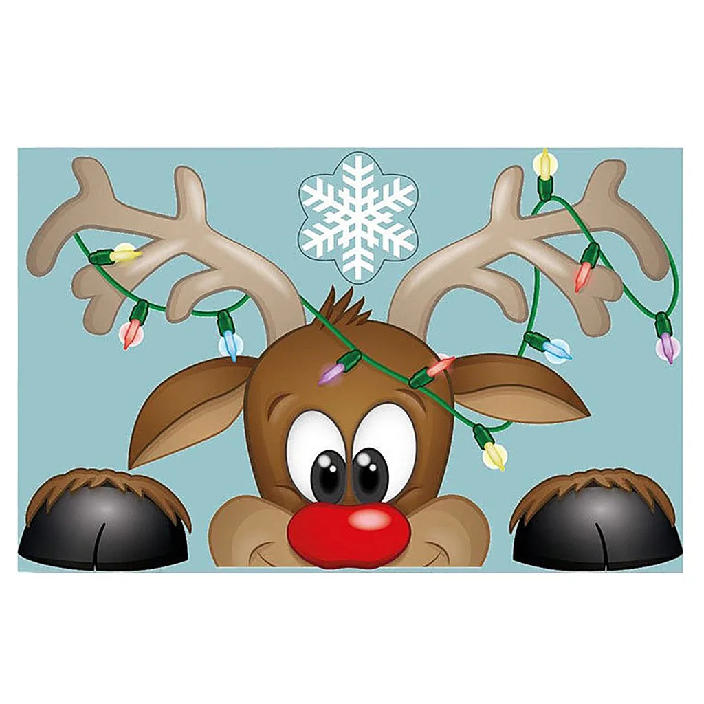 2021 рождественские настенные стенды Новогоднее украшение окна Санта-Клаус