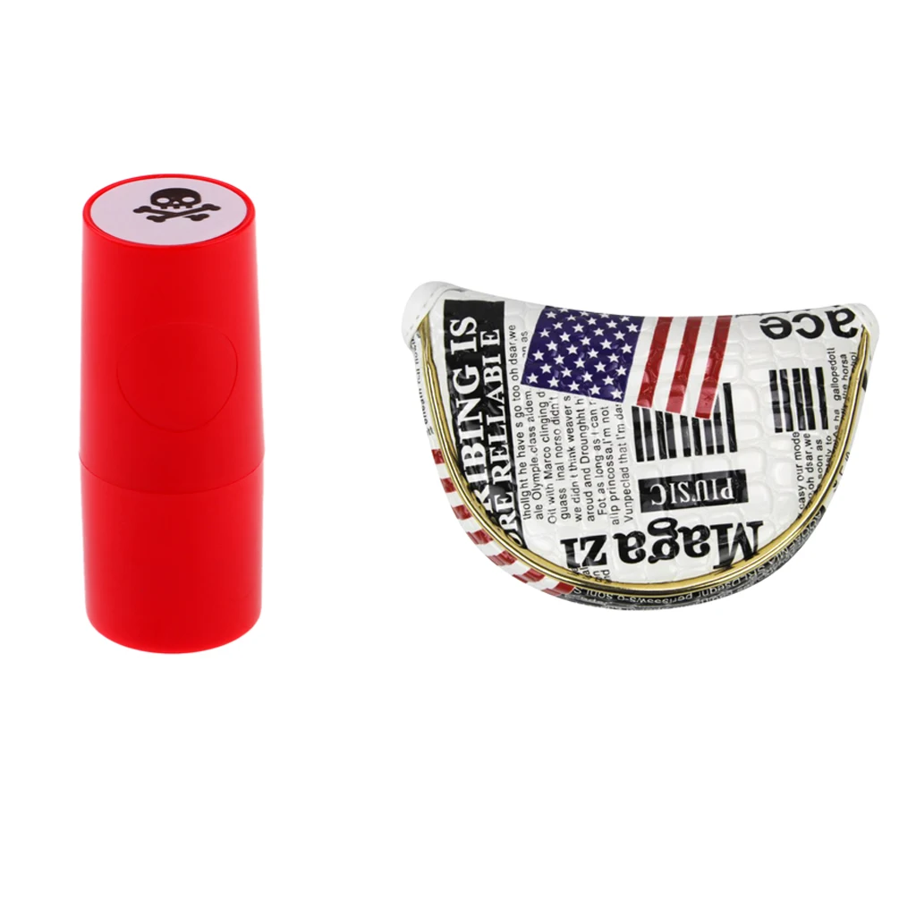 ПУ колотушка для гольфа крышка головы центр клюшки рукав и мяч штамп череп печать