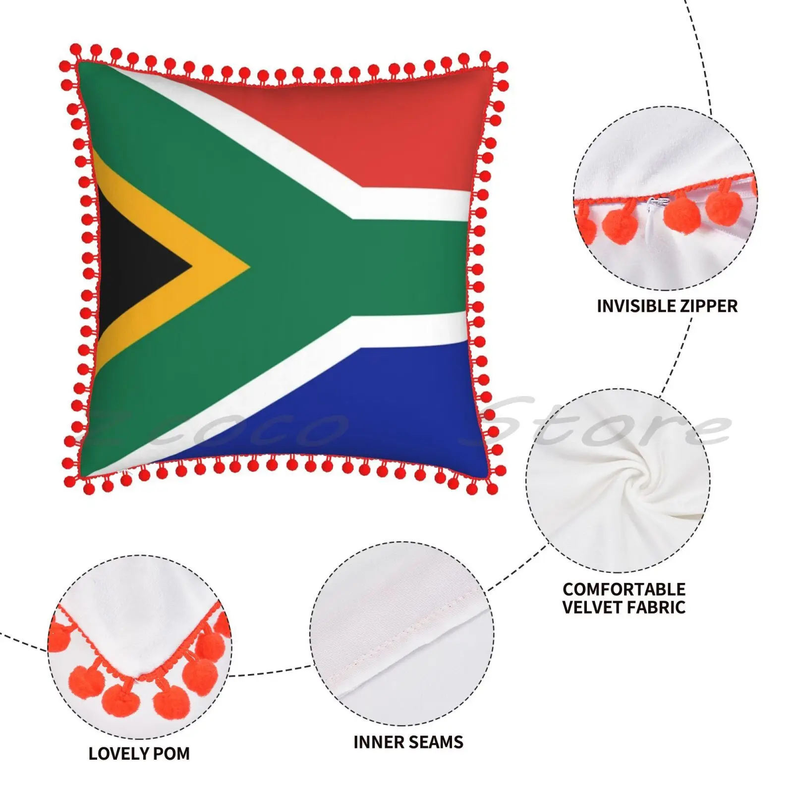 Наволочка с флагом Южной Африки индивидуальная наволочка сделай сам льняная