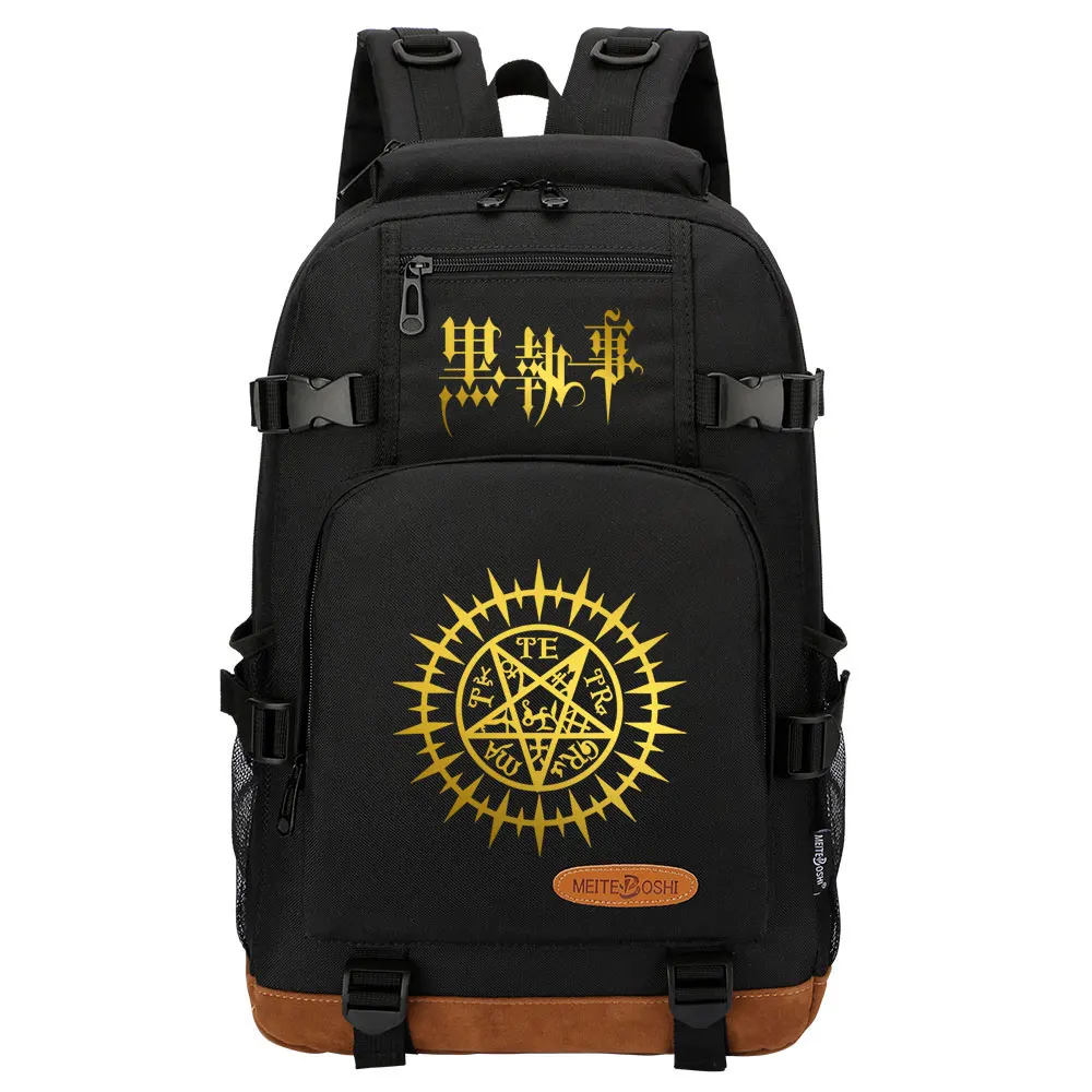 

New Kawaii Anime Gold Black Butler Boys Girls Kids School Book Bags Women Bagpack Teenagers Canvas Men Laptop Travel Backpack