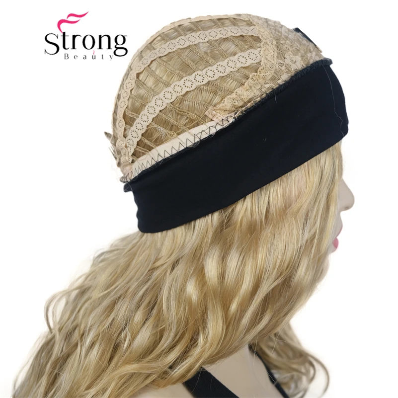 StrongBeauty длинные вьющиеся золотистые светлые головные уборы синтетический парик