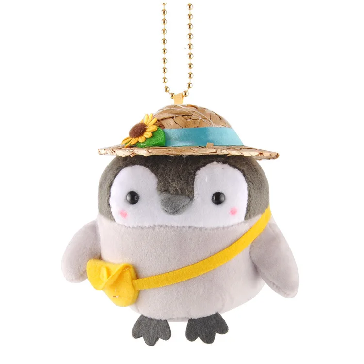 10CM 3 вида стилей Kawaii позитивная энергетическая соломенная шляпа Пингвин плюшевый брелок сумка Подвеска рюкзак подвесной брелок игрушки Мини Мягкая кукла 6-10 см - Цвет: 10CM