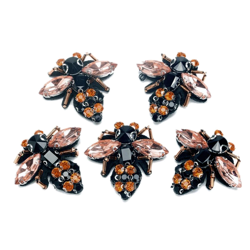 5 шт. пчелы блестки стразы брошь из бисера патч ткань Сделай Сам модная одежда